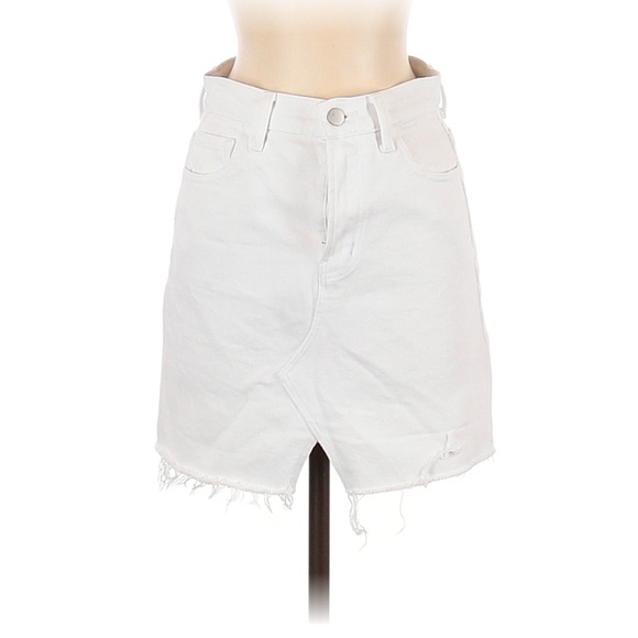 J Brand White Denim Mini Skirt with Raw Edges - Picture 1 of 2